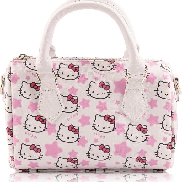 Charming Hello Kitty 7" Mini Crossbody Handbag in Durable Saffiano Leather - Picture 2 of 6